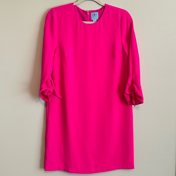 CeCe Vibrant Pink Long Sleeve Dress Women’s Size 6, Small, Cocktail or Career, - Picture 1 of 8